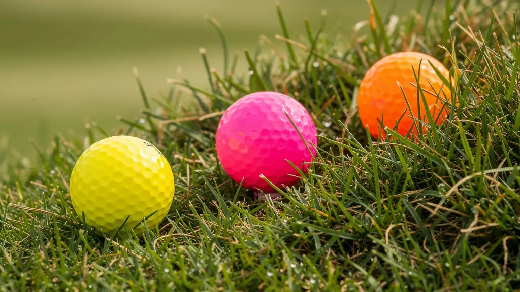 Comparaison de balles jaunes et roses dans différentes conditions d'herbe