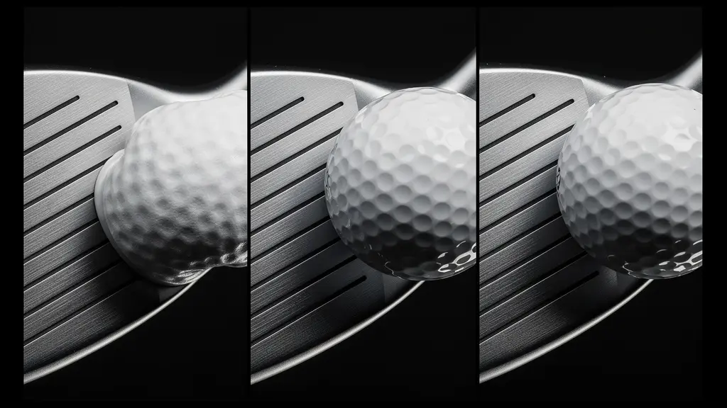 Comparaison visuelle de la compression de balles de golf à différentes vitesses de swing