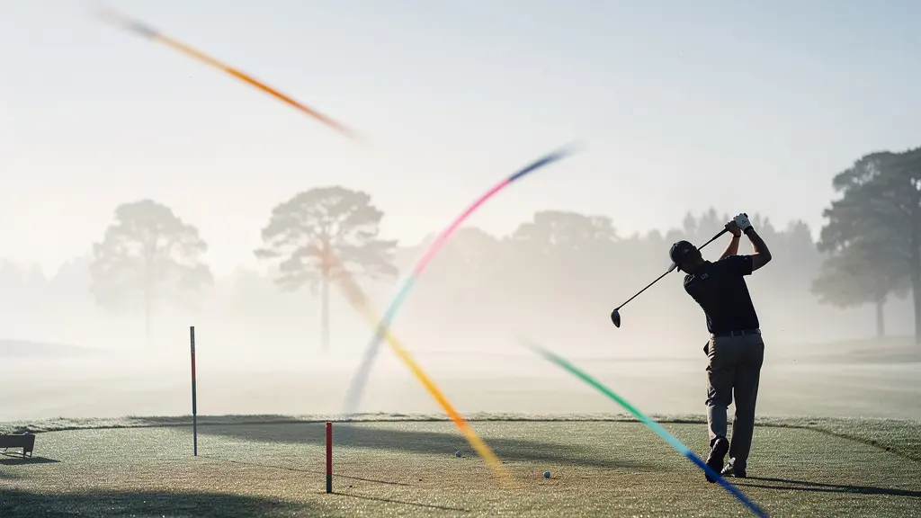 Golfeur utilisant des speed sticks colorés lors d'un entraînement de vitesse
