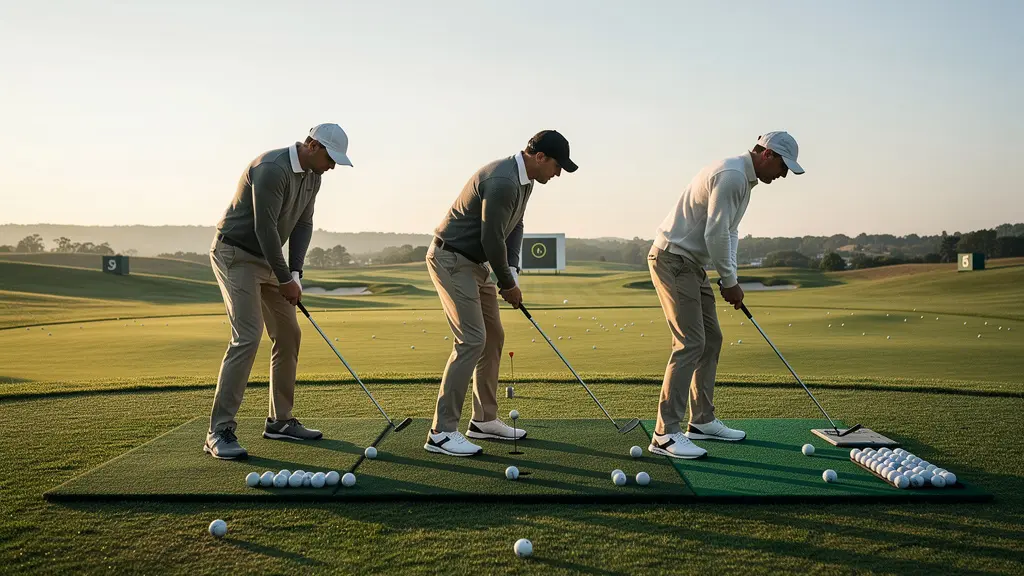 Séquence en trois temps du step drill montrant la progression du mouvement de transfert de poids
