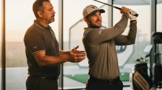 Séance de fitting golf professionnel avec analyse technique et équipements de mesure