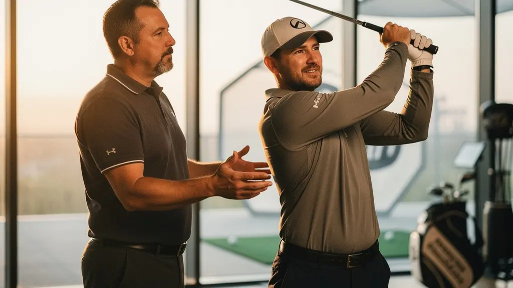 Séance de fitting golf professionnel avec analyse technique et équipements de mesure
