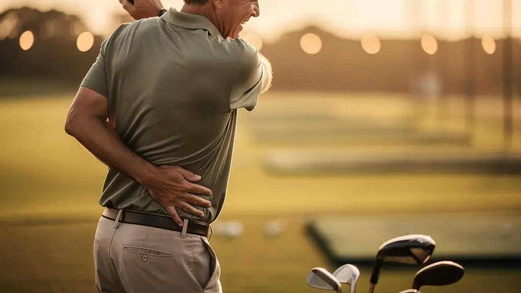 Golfeur amateur souffrant de douleur lombaire causée par des clubs inadaptés