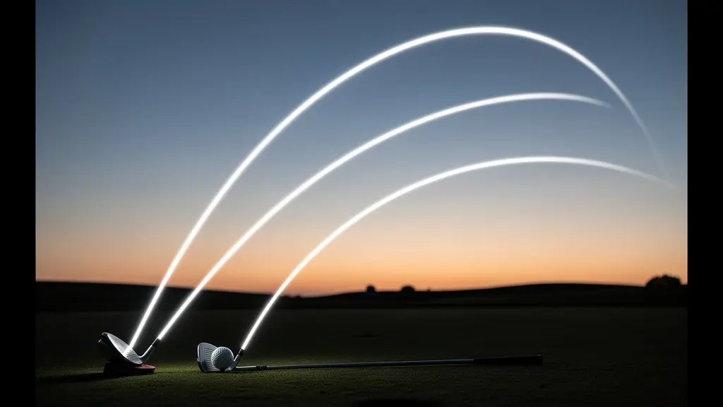 Comparaison visuelle des trajectoires de balle selon différents angles de loft