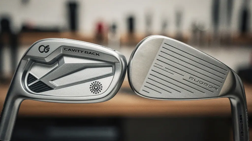 Comparaison visuelle entre fers cavity back et lames dans une série mixte